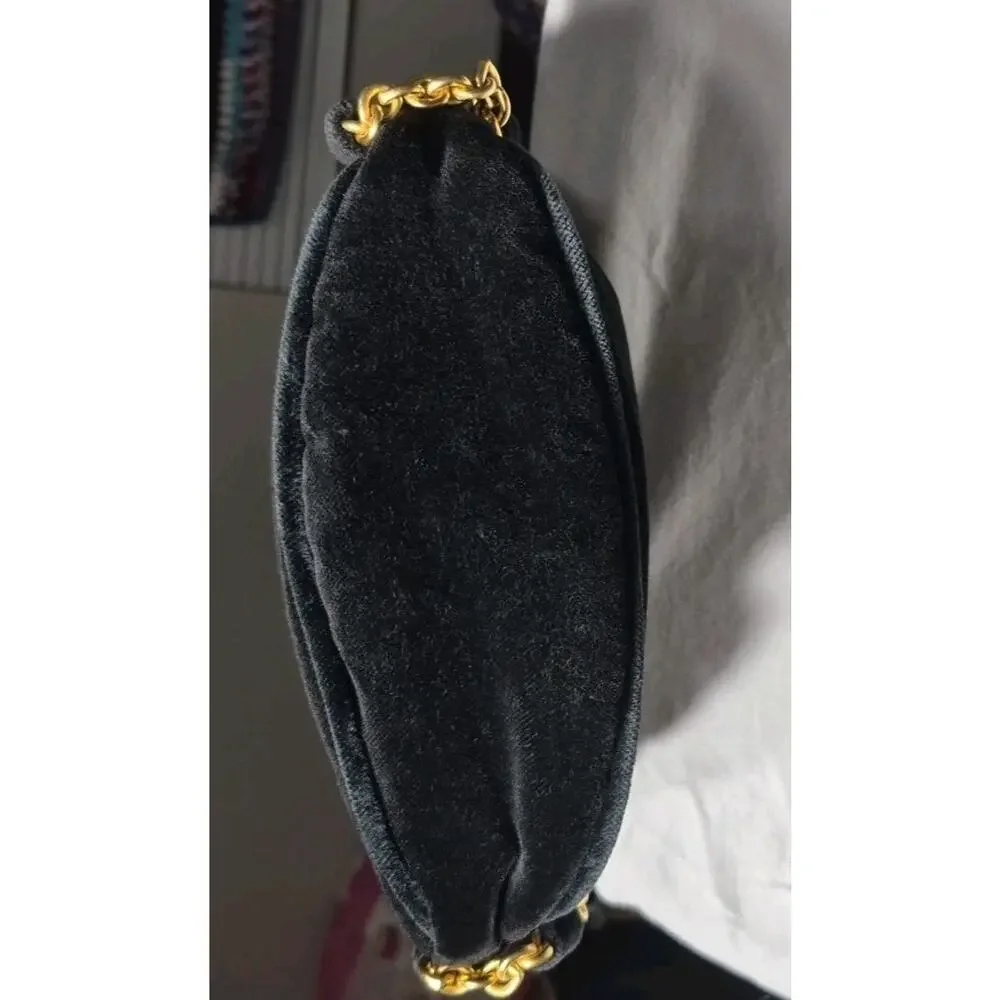 DONNA‎ KARAN BLACK GOLD CHAIN EVENING BAG PURSE VINTAGE